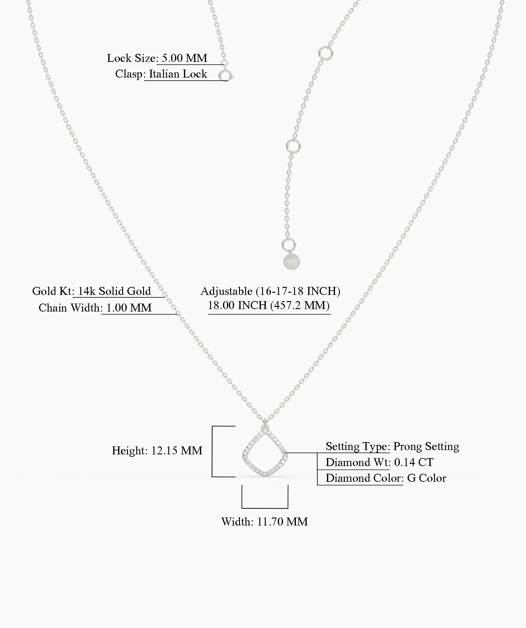 14K Gold Diamond Geometric Pendant