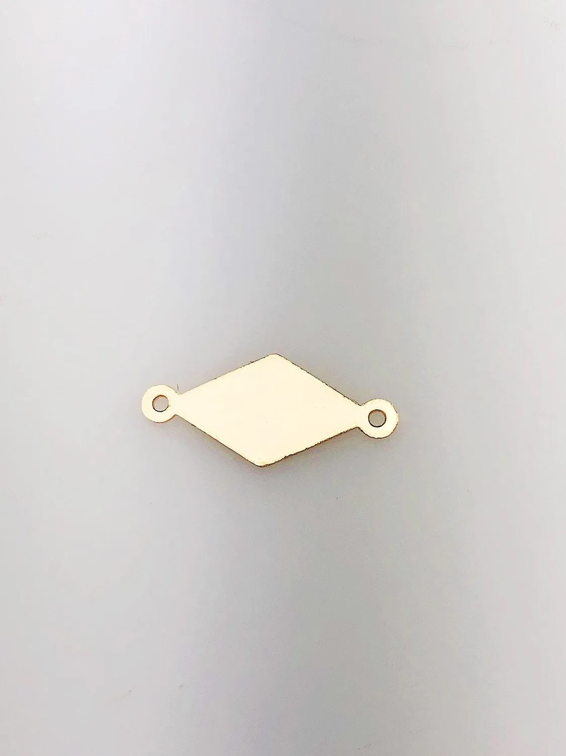 14K Gold Fill DiamondTag Charm w/ Two Rings, 10.0x22.6mm, Made in USA - 2597