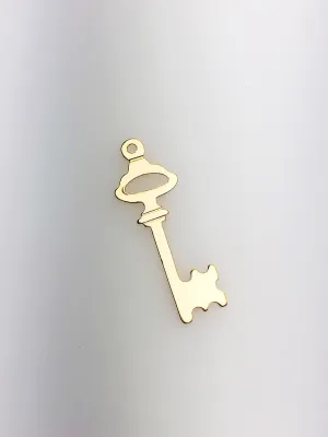 14K Gold Fill Key Charm w/ Ring, 8.0x24.0mm, Made in USA - 399