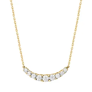 14K Gold Graduated Diamond Pendant Necklace
