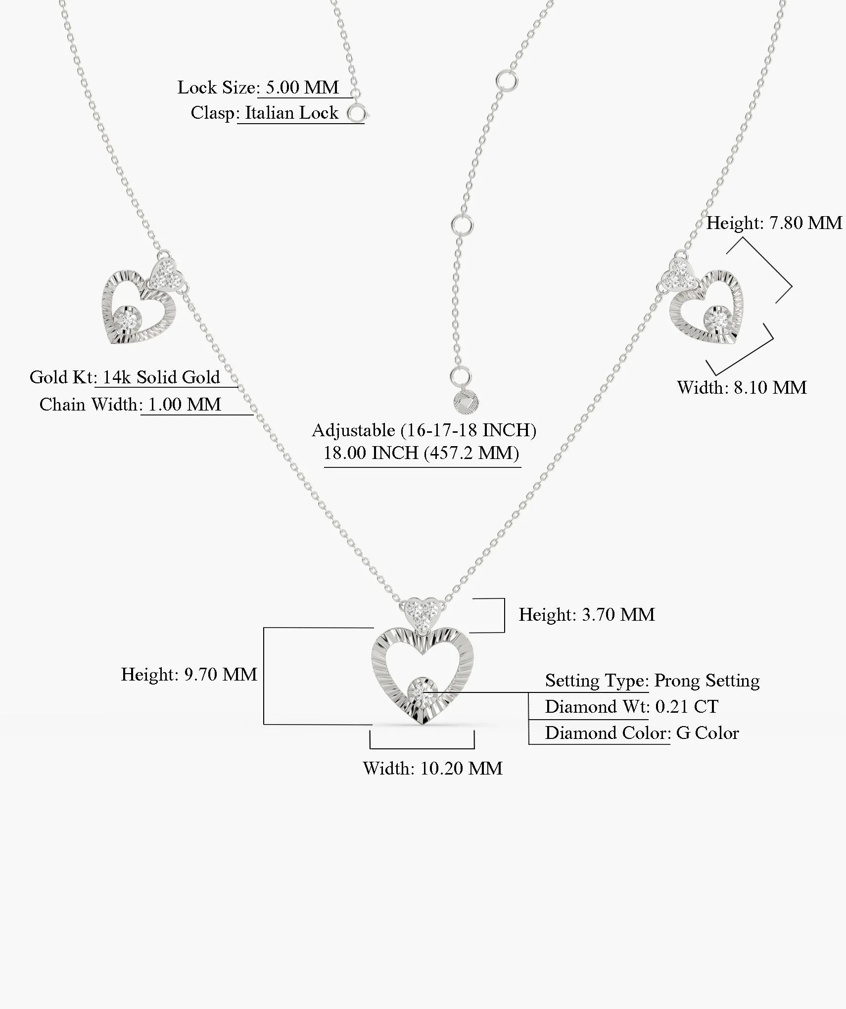 14K Gold Heart Medallion Necklace