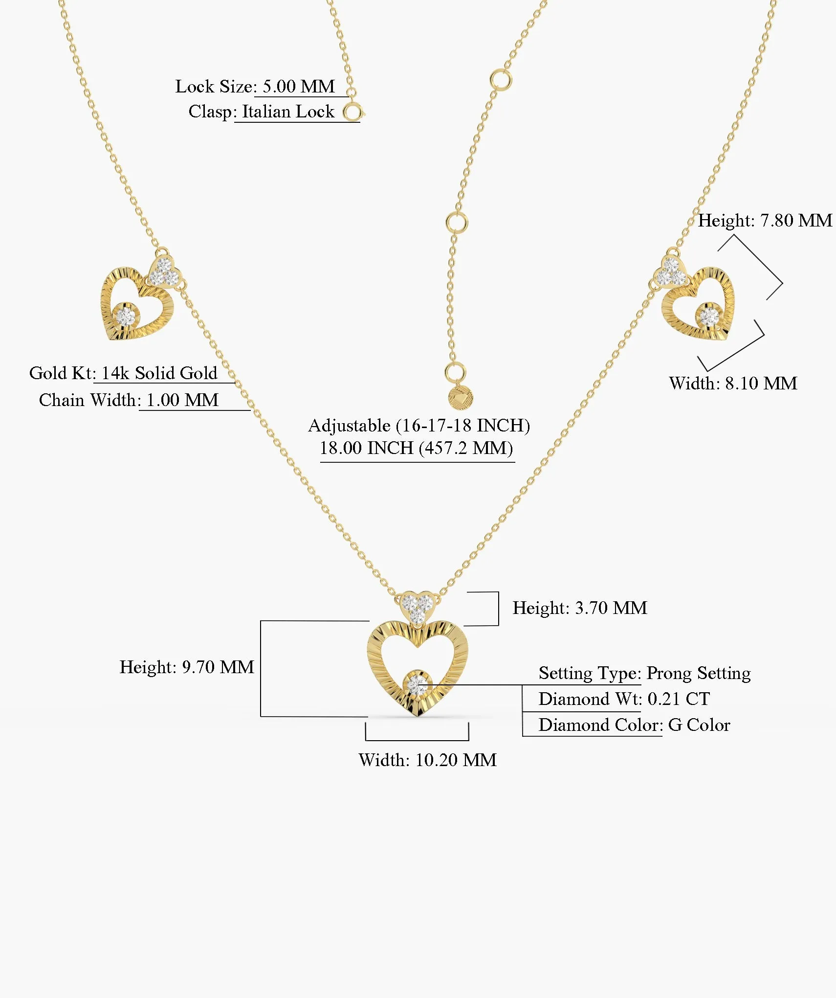 14K Gold Heart Medallion Necklace