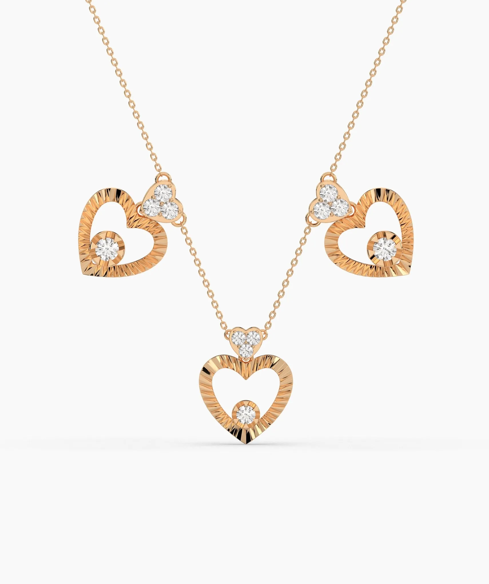 14K Gold Heart Medallion Necklace