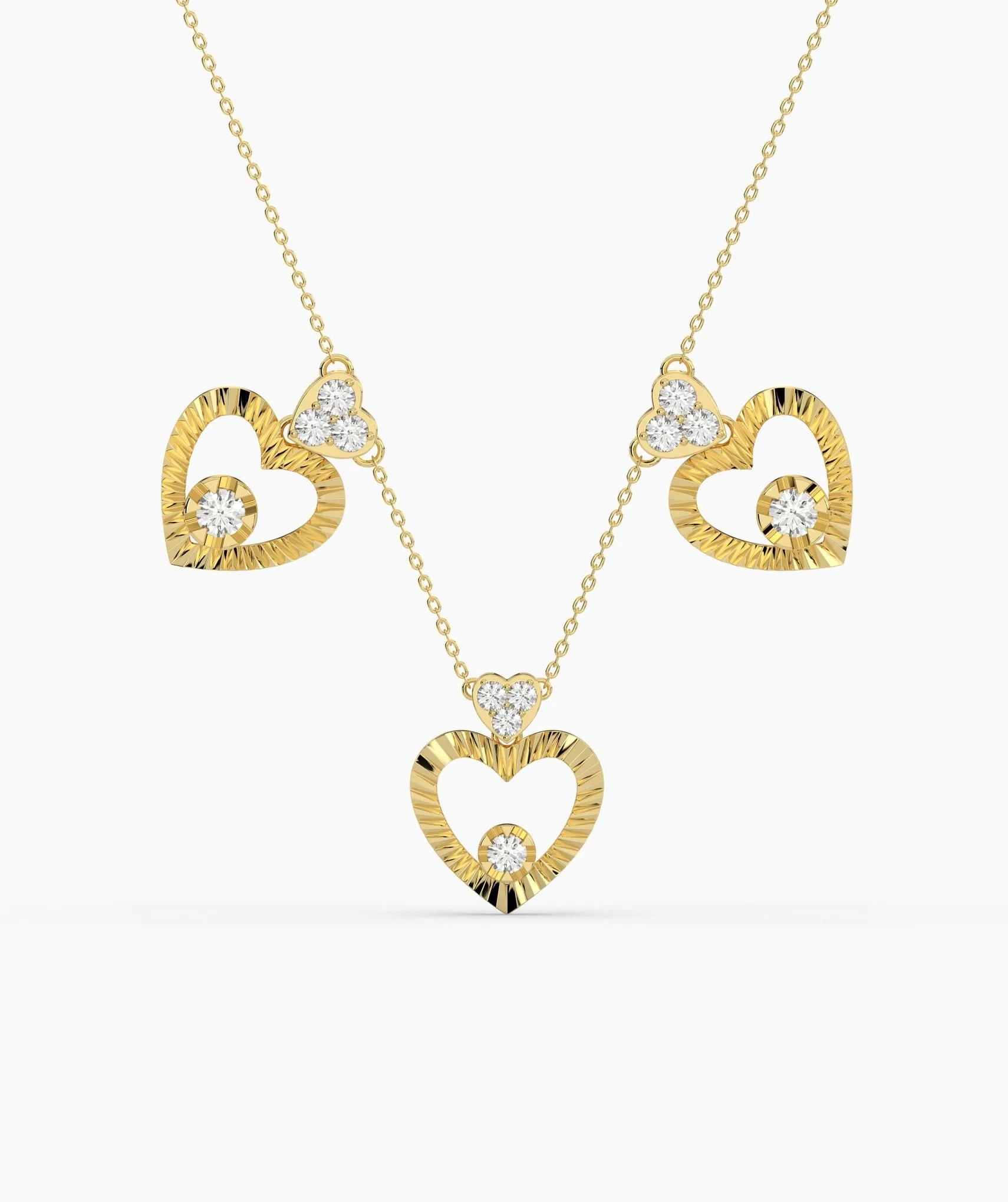 14K Gold Heart Medallion Necklace