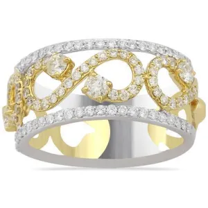 14k Gold Two Tone Eternity Ring 1.00 Ctw