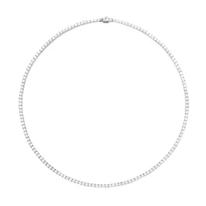 14k Large 4 Prong White Gold Diamond Tennis Necklace