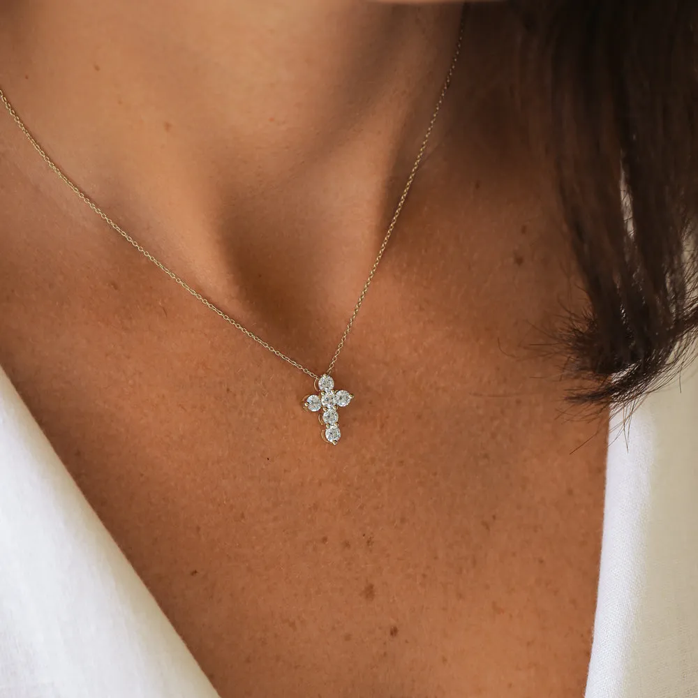 14k Large Diamond Cross
