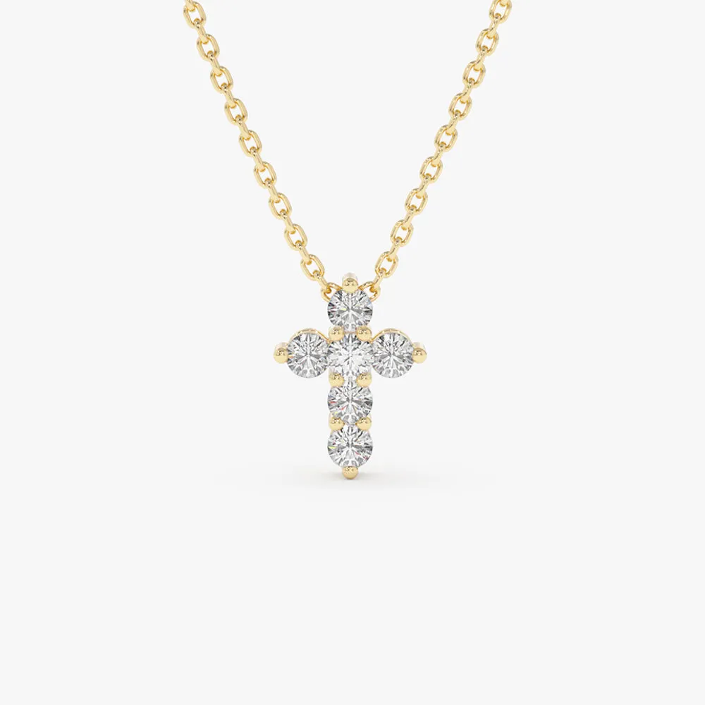 14k Large Diamond Cross