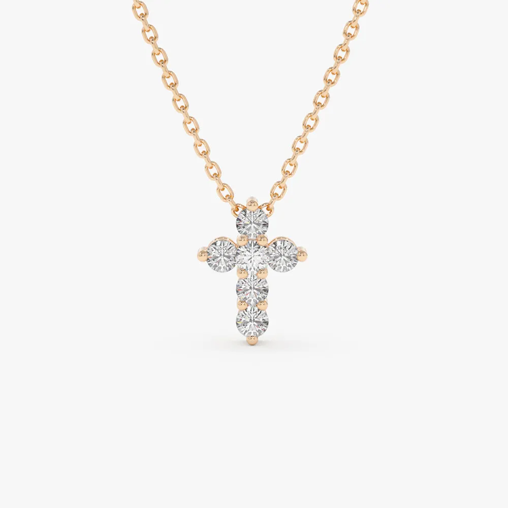 14k Large Diamond Cross
