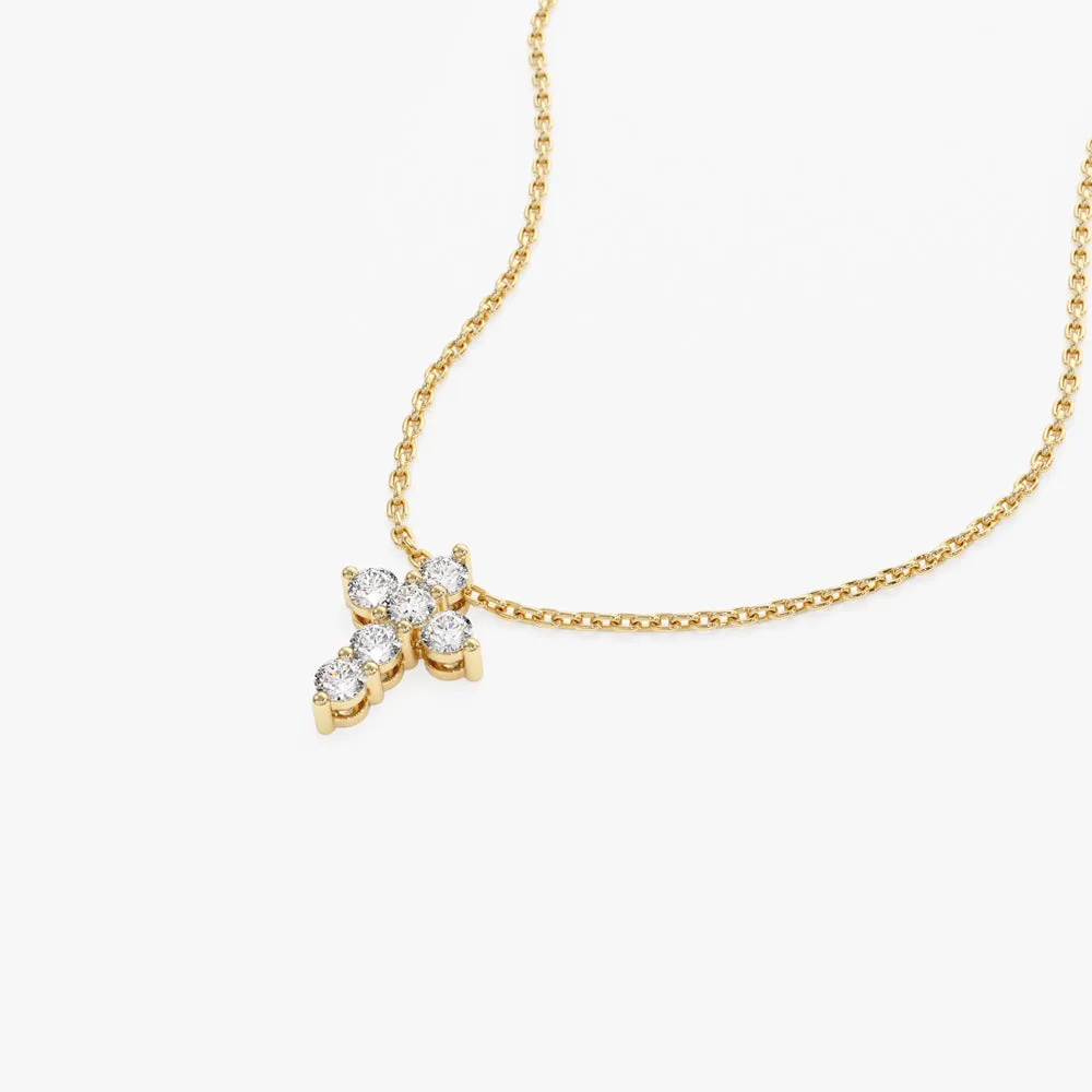 14k Large Diamond Cross