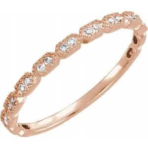 14K Rose .08 CTW Diamond Ring Size 7