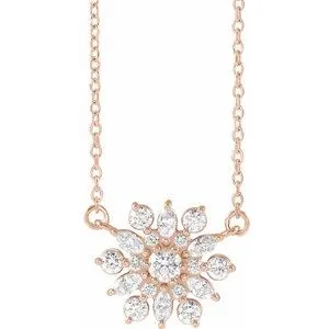 14K Rose 1/2 CTW Diamond Vintage-Inspired 18" Necklace