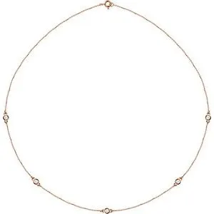 14K Rose 1/2 CTW Natural Diamond 5-Station 18" Necklace