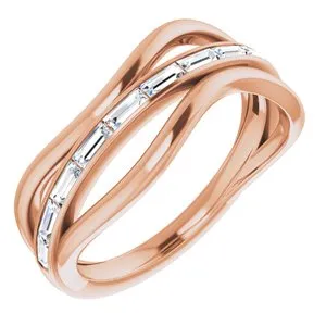 14K Rose 1/3 CTW Diamond Freeform Ring Mounting