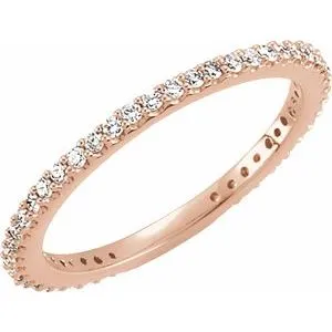 14K Rose 1/3 CTW Diamond Stackable Ring Size 7