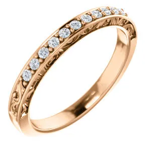 14K Rose 1/6 CTW Diamond Matching Band