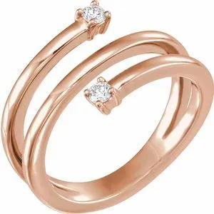 14K Rose 1/8 CTW Diamond Bypass Ring
