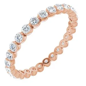 14K Rose 3/4 CTW Diamond Eternity Band Size 6