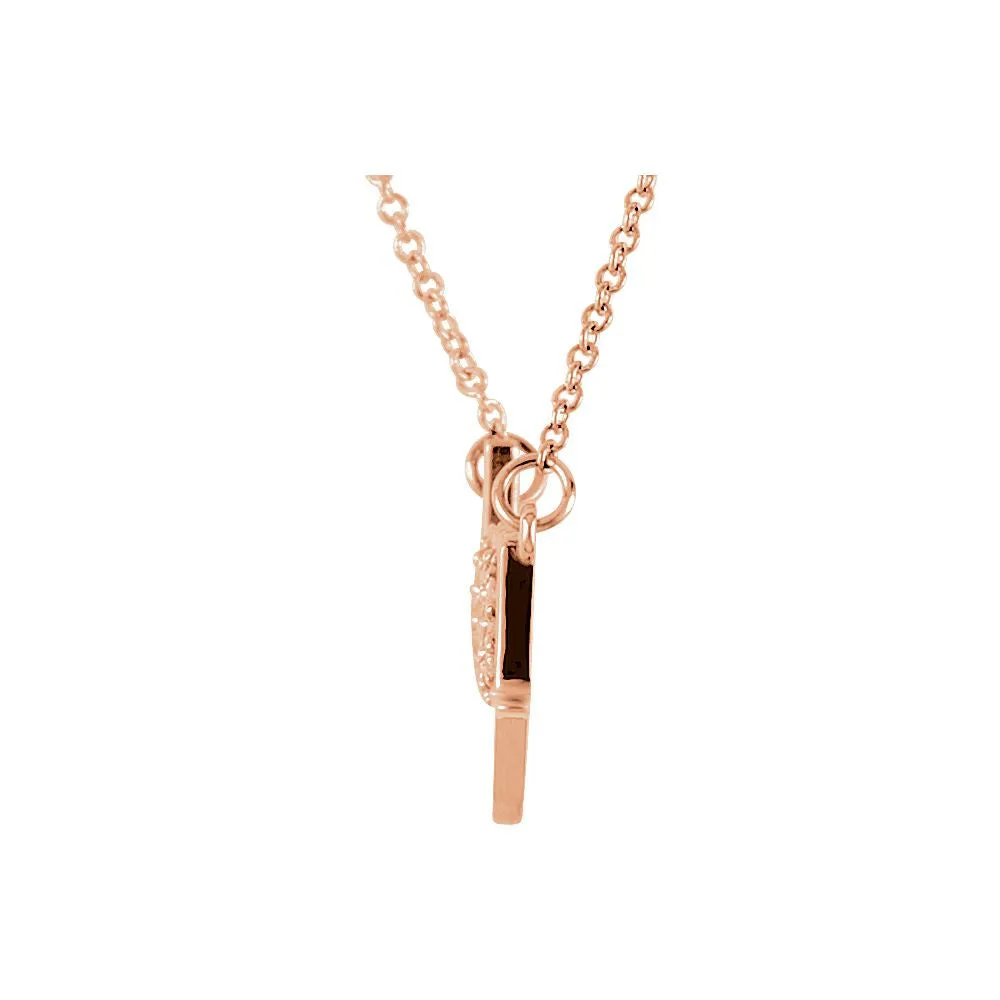 14k Rose Gold .08 CTW Diamond "Love You" 18" Necklace