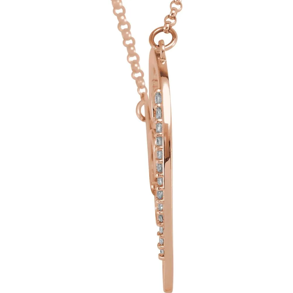 14k Rose Gold 1/6 CTW Diamond "Love" Heart Infinity-Inspired 18" Necklace