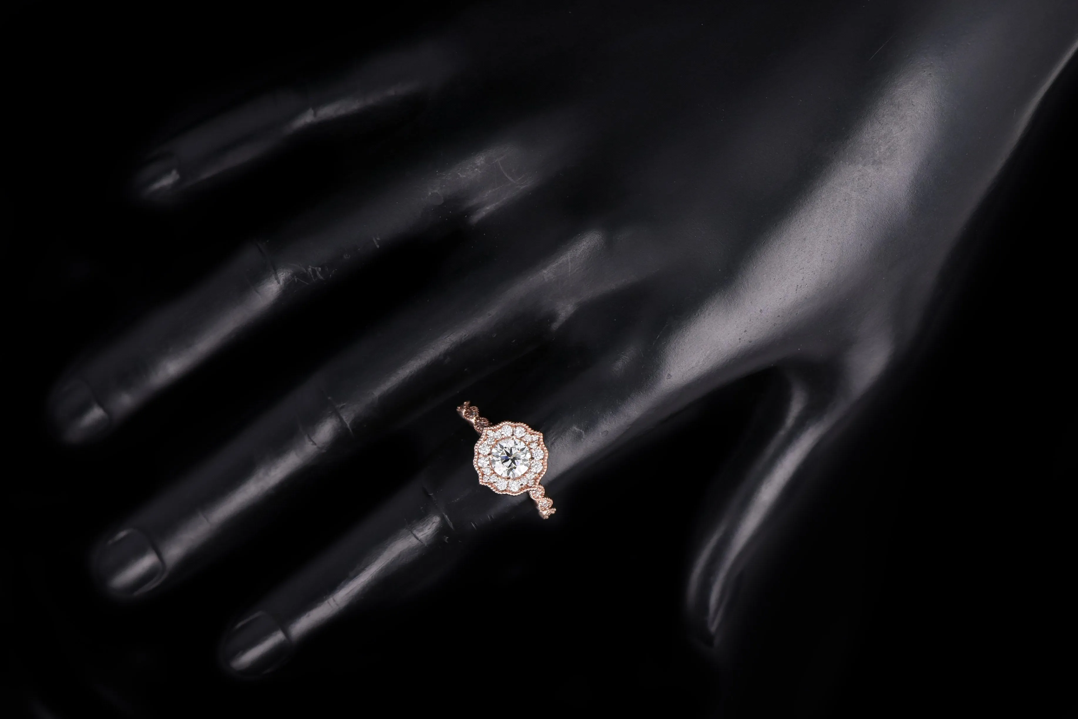 14K Rose Gold .75 Carat Round Brilliant Diamond Engagement Ring
