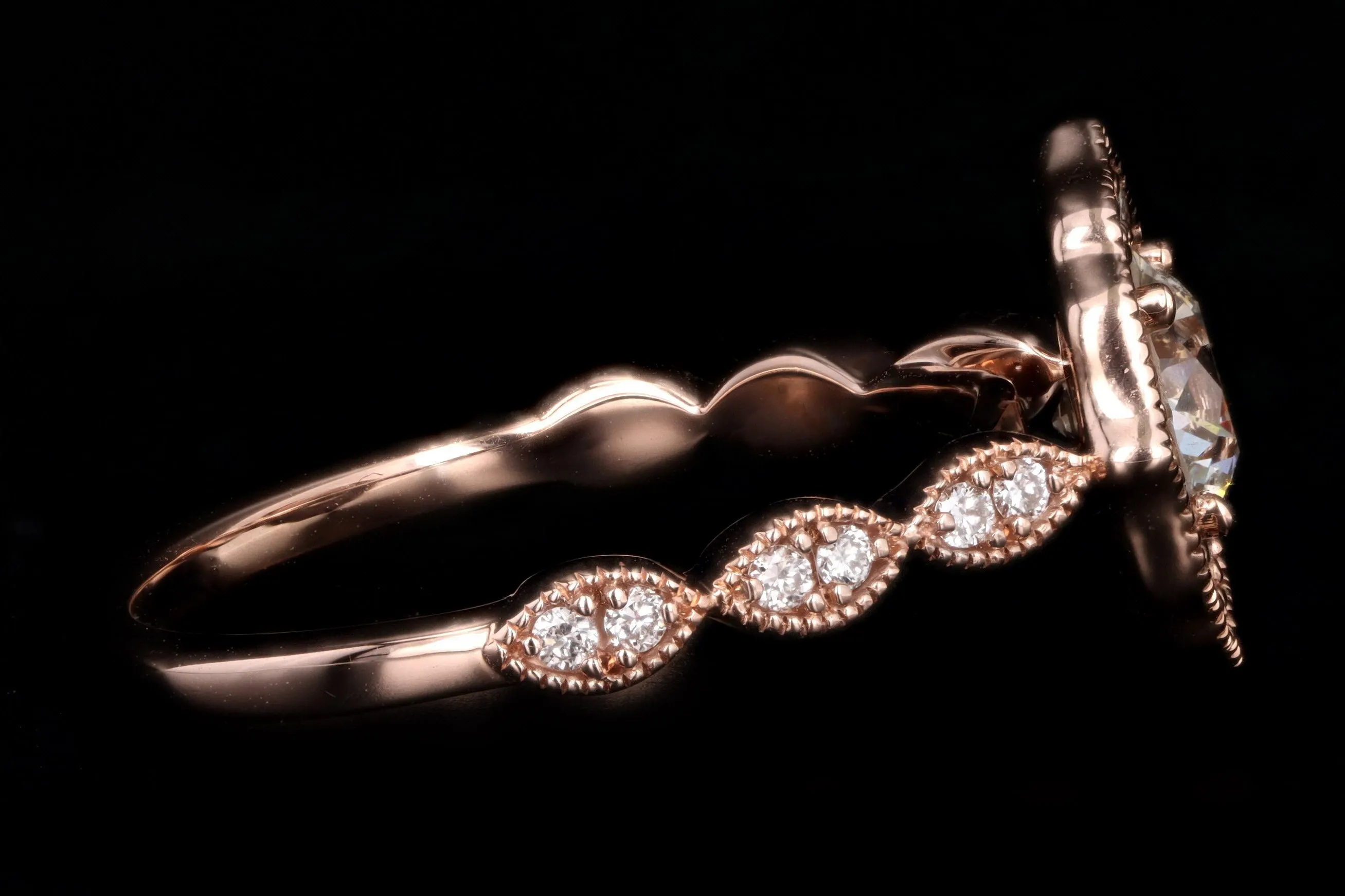14K Rose Gold .75 Carat Round Brilliant Diamond Engagement Ring