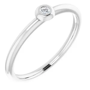 14K White .03 CTW Diamond Stackable Ring