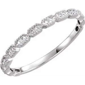 14K White .08 CTW Diamond Ring Size 7