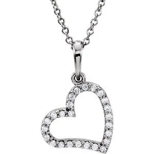 14K White 1/10 CTW Diamond 16" Necklace
