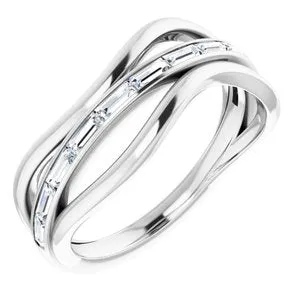 14K White 1/3 CTW Diamond Freeform Ring Mounting