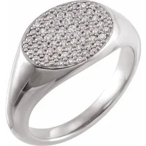 14K White 1/3 CTW Diamond Pavé Ring Size 7