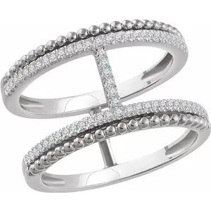 14K White 1/5 CTW Diamond Negative Space Ring