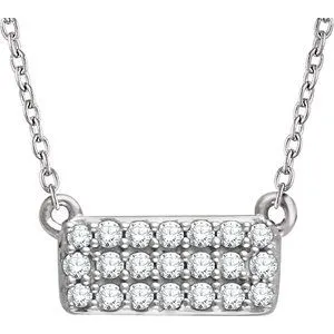 14K White 1/6 CTW Diamond Cluster 16-18" Necklace