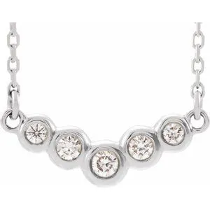 14K White  1/8 CTW Diamond 18" Necklace