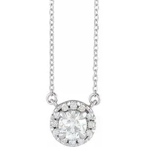 14K White 3/4 CTW Natural Diamond 18" Necklace