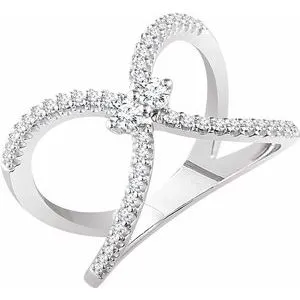 14K White 3/8 CTW Diamond Negative Space Ring