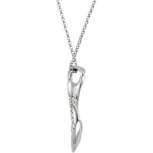14k White Gold .05 CTW Diamond Infinity-Inspired 18" Necklace