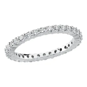 14k White Gold 1 CTW Diamond Eternity Band Size 6
