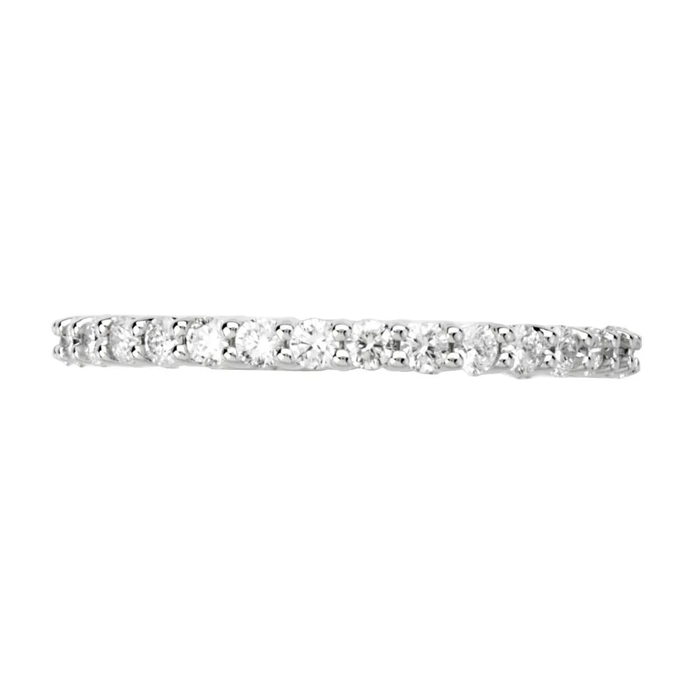14k White Gold 1 CTW Diamond Eternity Band Size 6