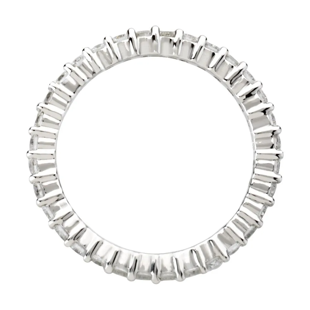 14k White Gold 1 CTW Diamond Eternity Band Size 6