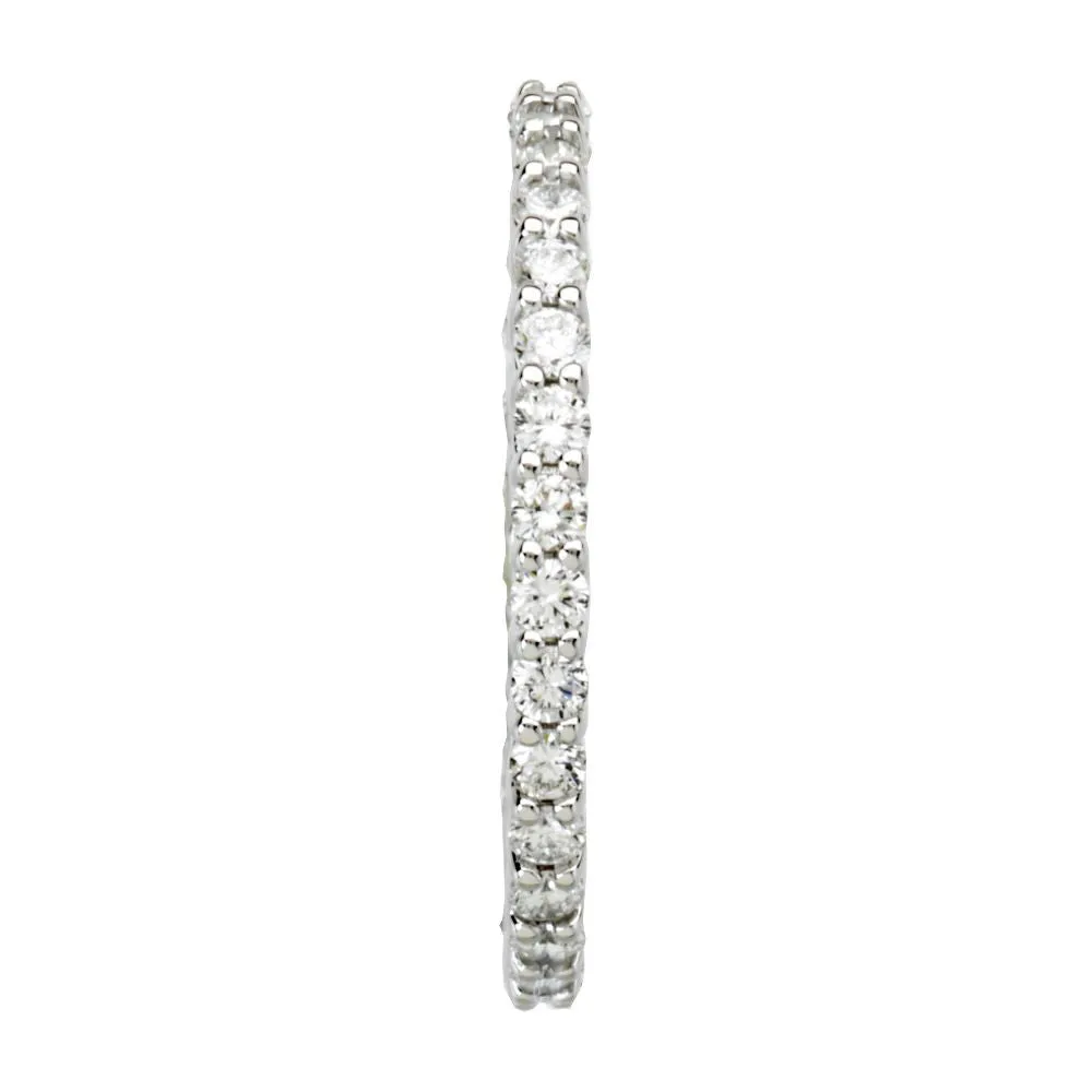 14k White Gold 1 CTW Diamond Eternity Band Size 6