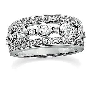 14k White Gold 1/2 CTW Diamond Bridal Anniversary Band, Size 6