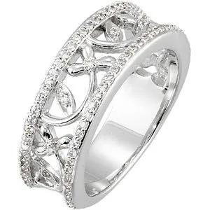 14k White Gold 1/3 CTW Diamond Anniversary Band, Size 7