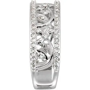 14k White Gold 1/3 CTW Diamond Anniversary Band, Size 7
