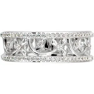 14k White Gold 1/3 CTW Diamond Anniversary Band, Size 7