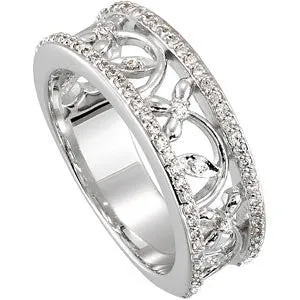 14k White Gold 1/3 CTW Diamond Anniversary Band, Size 7