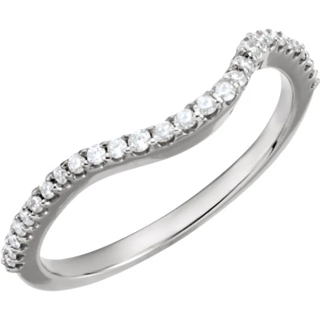 14k White Gold 1/5 CTW Diamond Band , Size 7