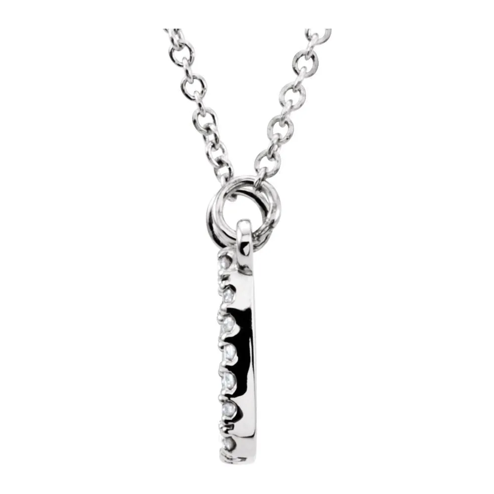14k White Gold 1/8 CTW Diamond 16" Necklace