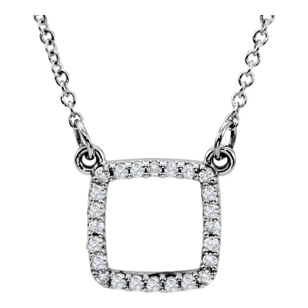 14k White Gold 1/8 CTW Diamond 16" Necklace