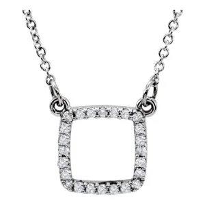 14k White Gold 1/8 CTW Diamond 16" Necklace